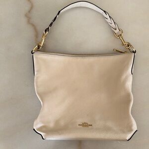 Coach Cream Leather Hobo Shoulder Bag